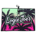 Neon Palms Golf Towel | 24” x 16” Microfiber Towel | Magnetic Clip & Carabiner | Premium Golf Accessory